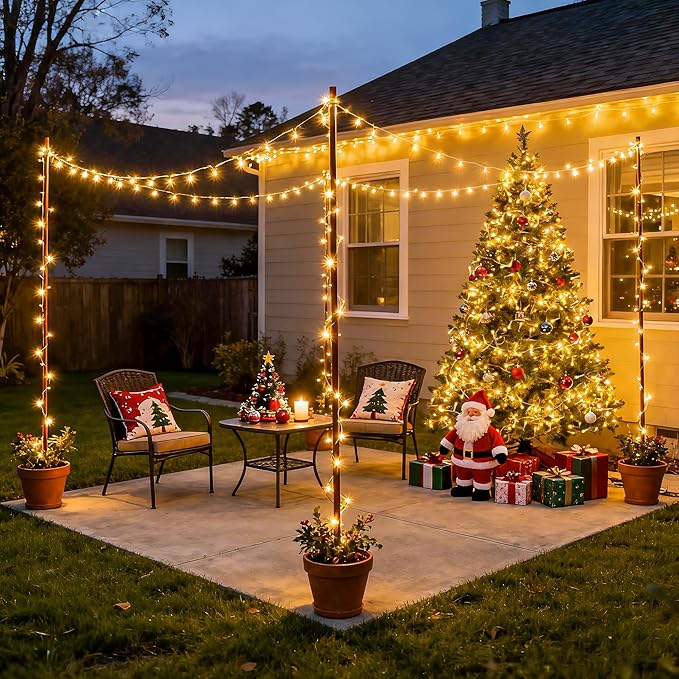 Magische lichtsnoer voor de kerstboom - warme, feestelijke gloed