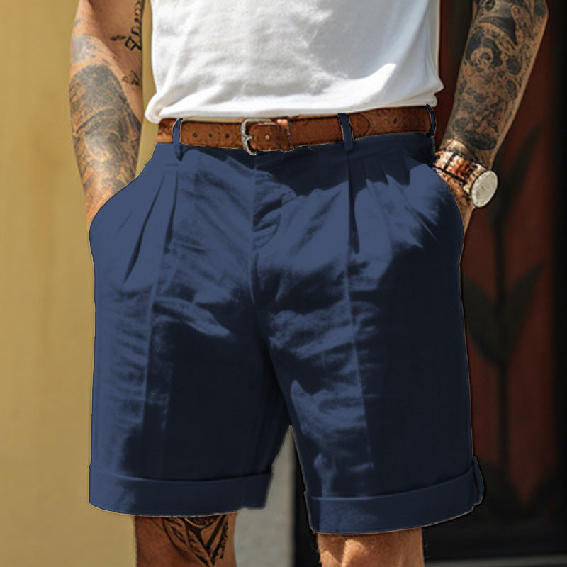 Men's Straight Leg Shorts With Pockets  Casual Dress Pants Loose Fit Summer Bottoms For Daily Wear Clothing