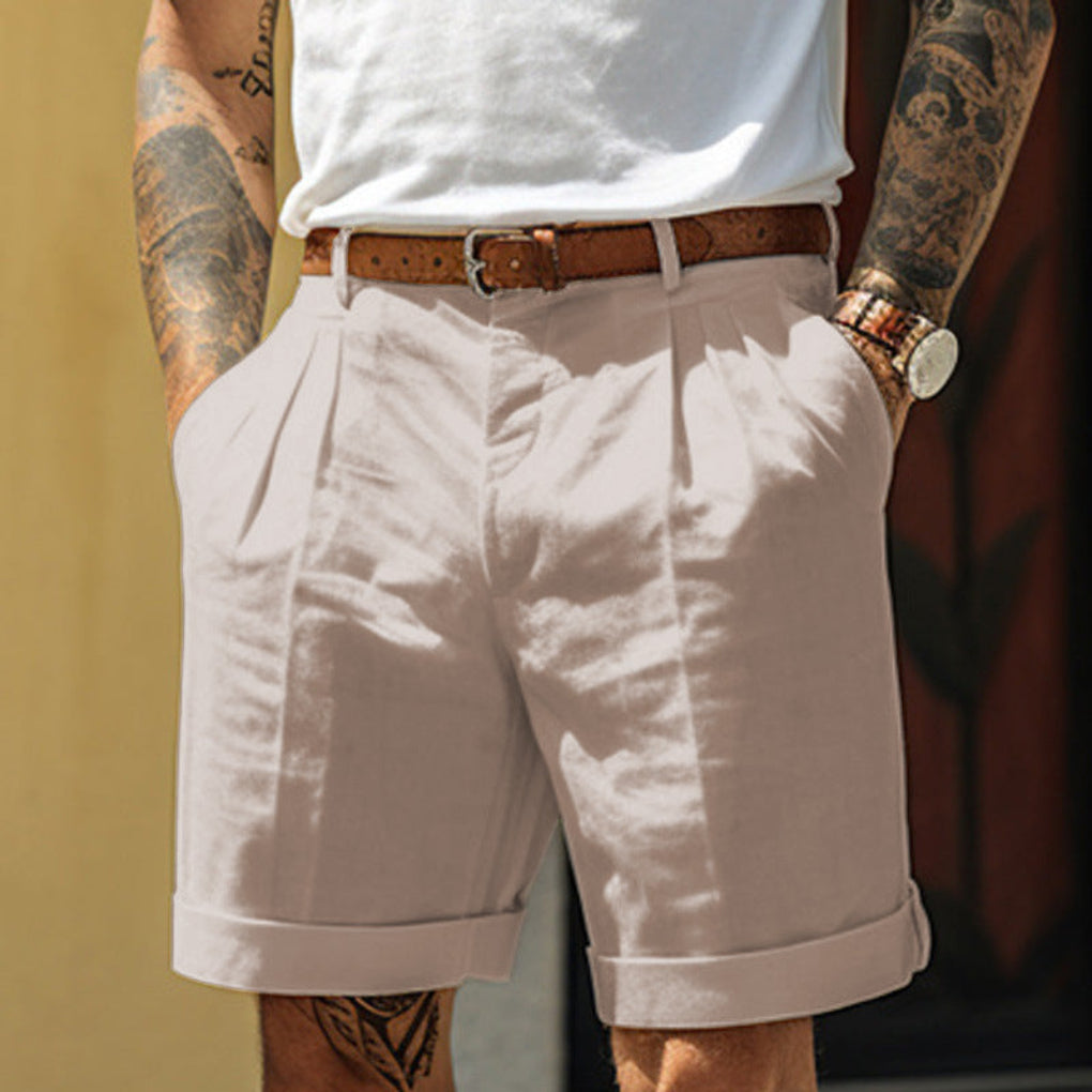 Men's Straight Leg Shorts With Pockets  Casual Dress Pants Loose Fit Summer Bottoms For Daily Wear Clothing