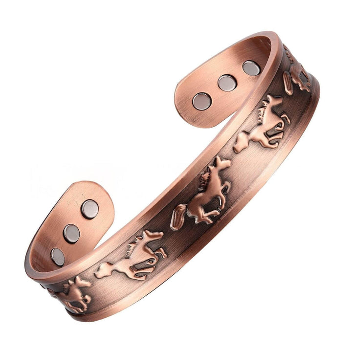 Small Horse Pure Copper Magnet Bracelet And Ring