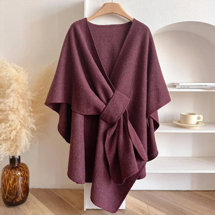Luxe windbestendige Sjaal Jas met Elegante Drape
