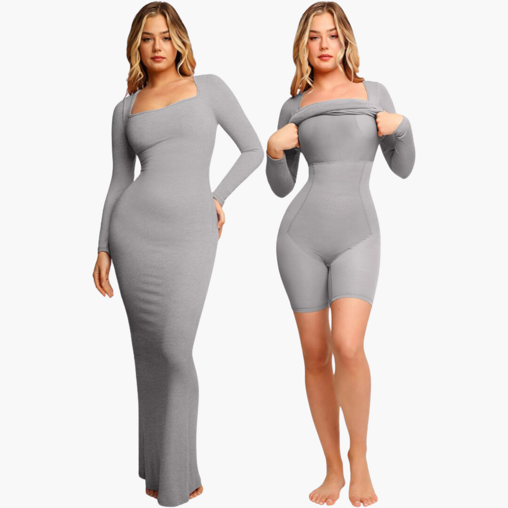 
                  
                    2-in-1 Long Sleeve Shapewear Jurk met Ingebouwd Korset
                  
                