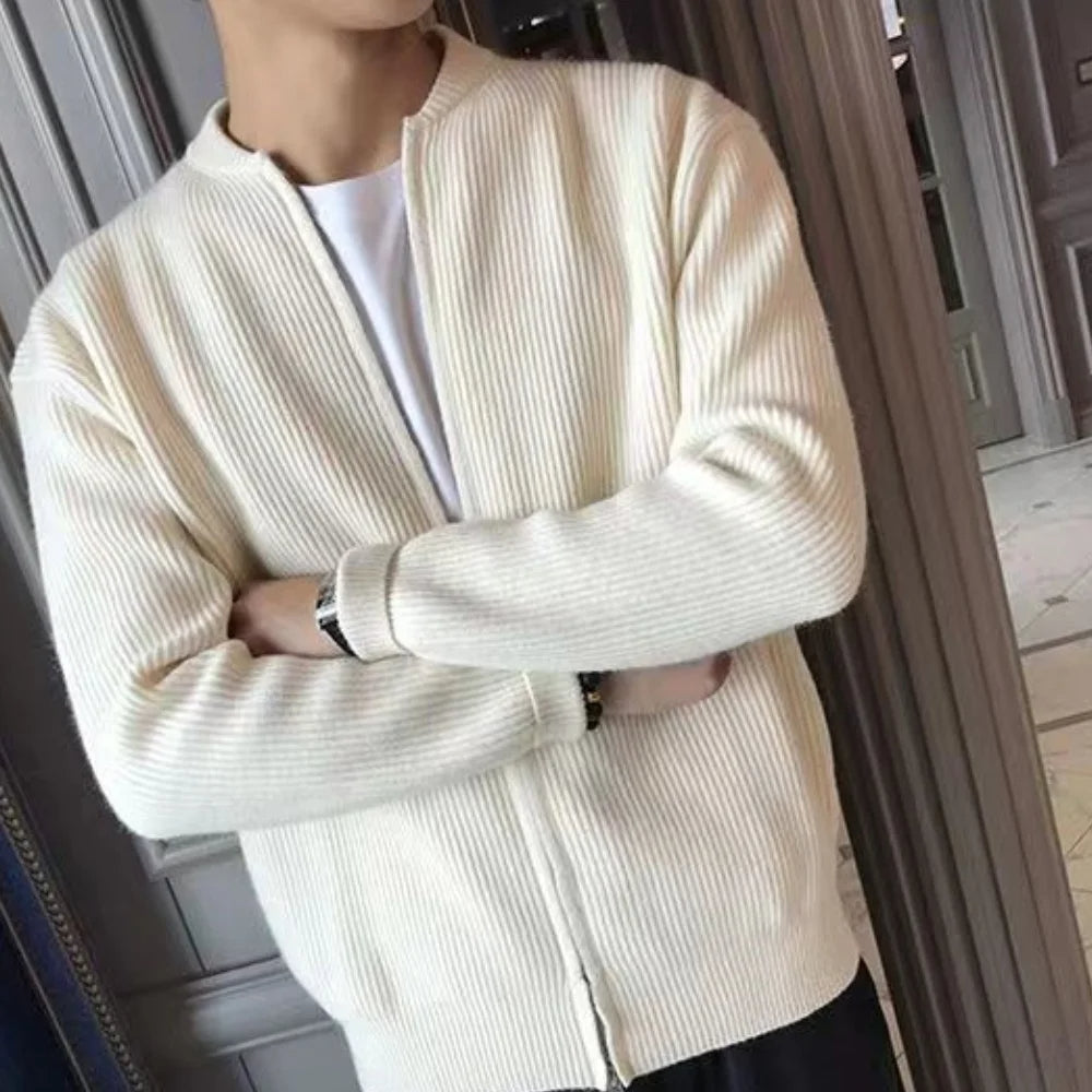 Warm Gebreid Herenvest met Rits