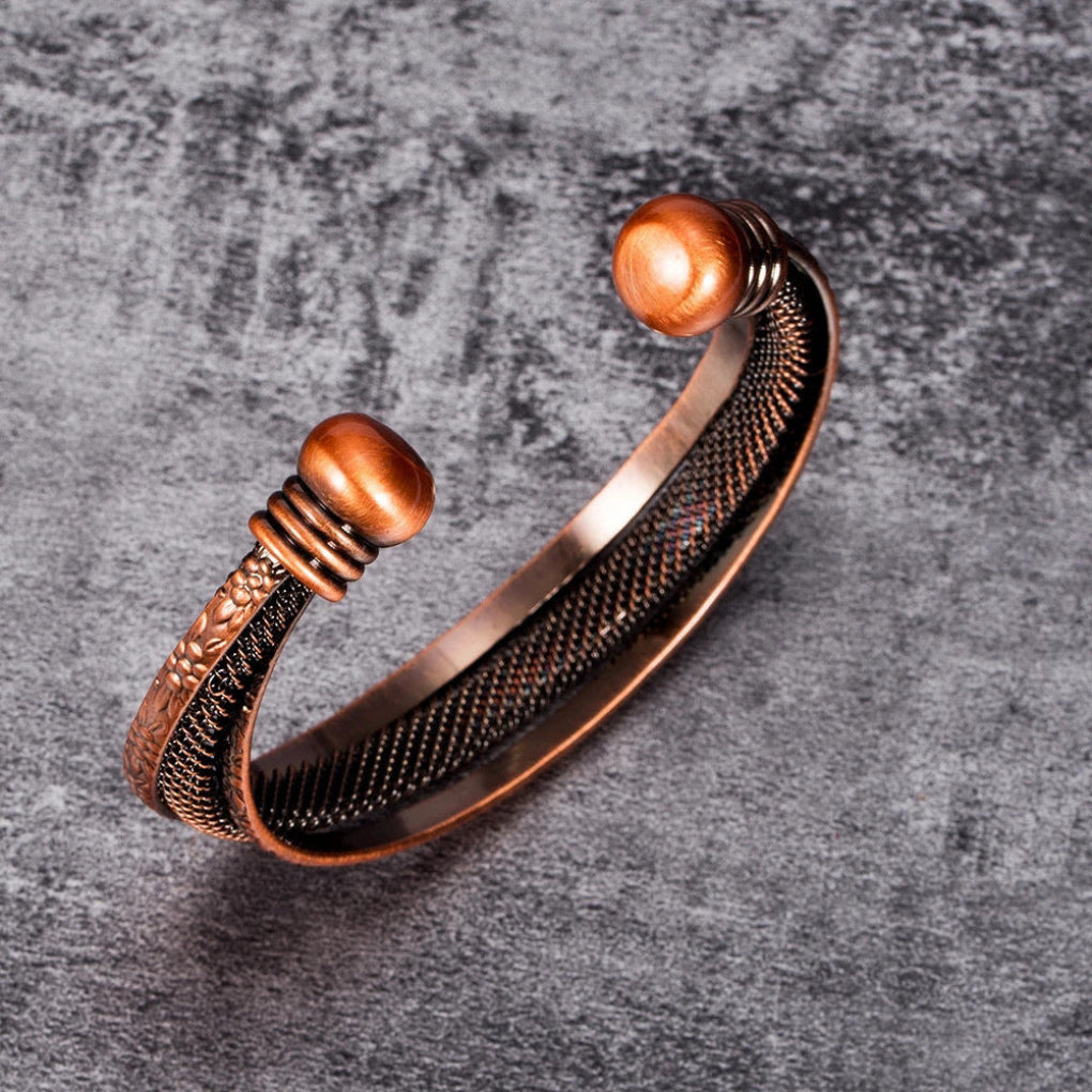 Retro Red Copper Fashionable All-Match Hollow Open Womens Bracelet