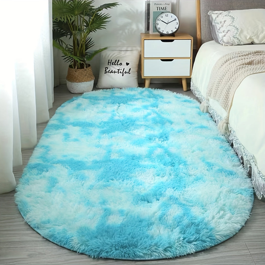 Ovale Pluche Vloerkleed – Zacht Tapijt en Stijl voor Slaapkamer- en Woonkamerdecoratie