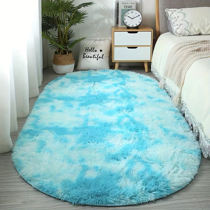 Ovale Pluche Vloerkleed – Zacht Tapijt en Stijl voor Slaapkamer- en Woonkamerdecoratie