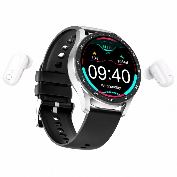 PrestigeTrack EchoWrist | Smartwatch met Bluetooth-oordopjes voor Fitness- en Gezondheidsmonitoring