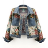 Denim jasje met bloemenprint voor dames