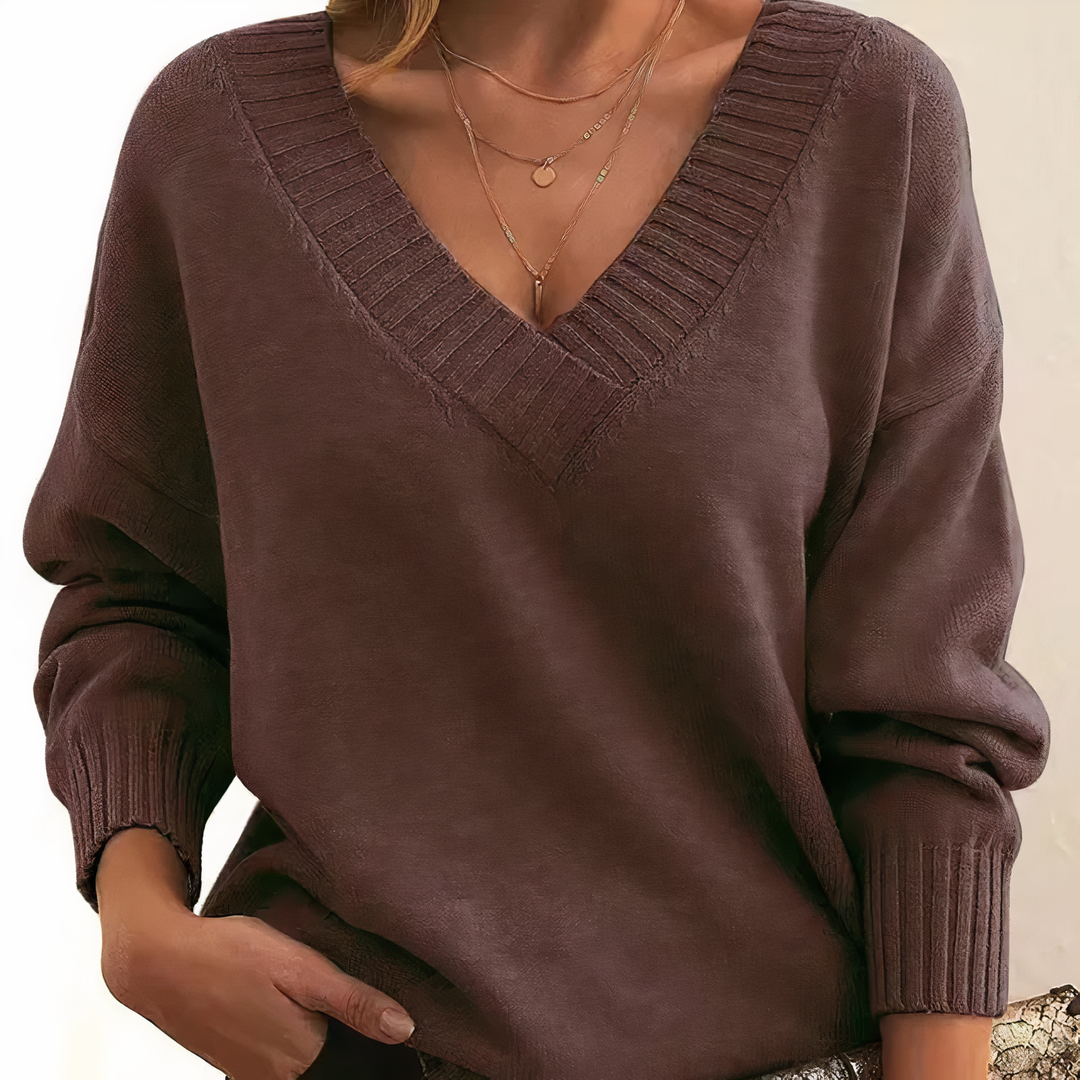Kasjmier Dames Trui met V-hals – Amira