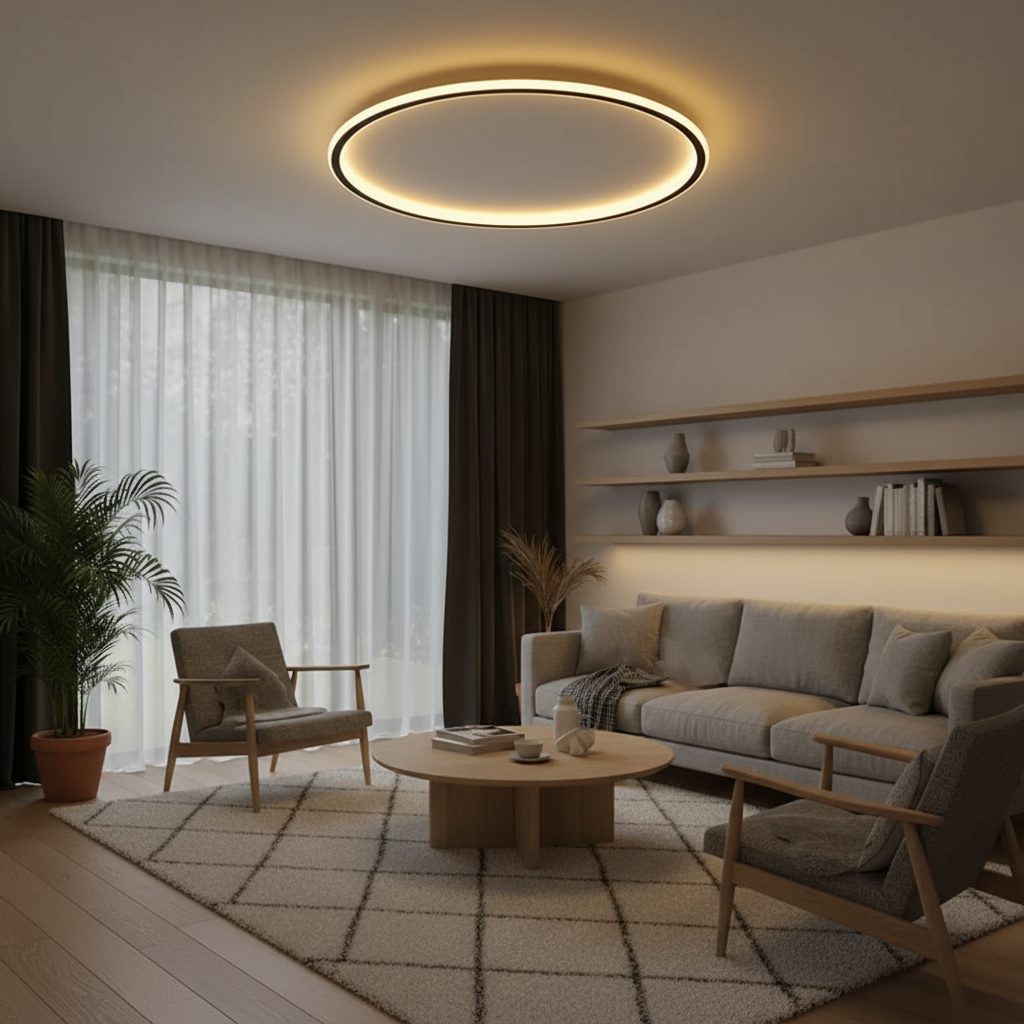 Ronde Scandinavische LED-plafondlamp | 1 lichtpunt