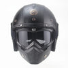 Vintage Retro Open Motorhelm met Masker en Bril