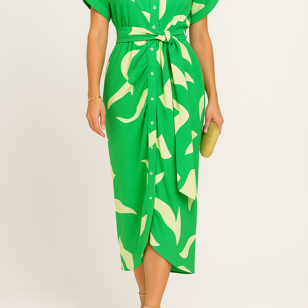 
                  
                    Avenelle – Modieuze Zomerjurk met A-lijn en Frisse Prints - SkinzLine
                  
                