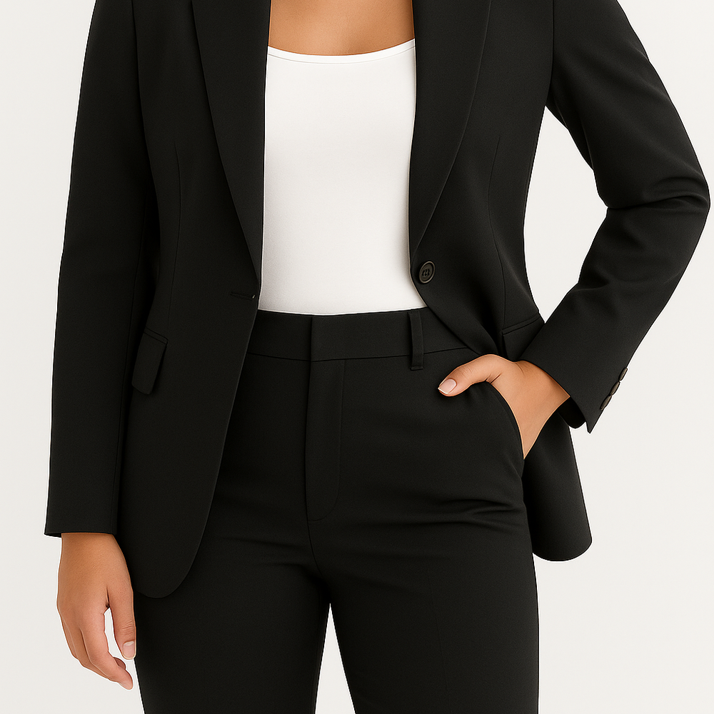 
                  
                    Avirelle – Tweedelige Set met Colbert en Pantalon in Stretchy Chic Look - SkinzLine
                  
                