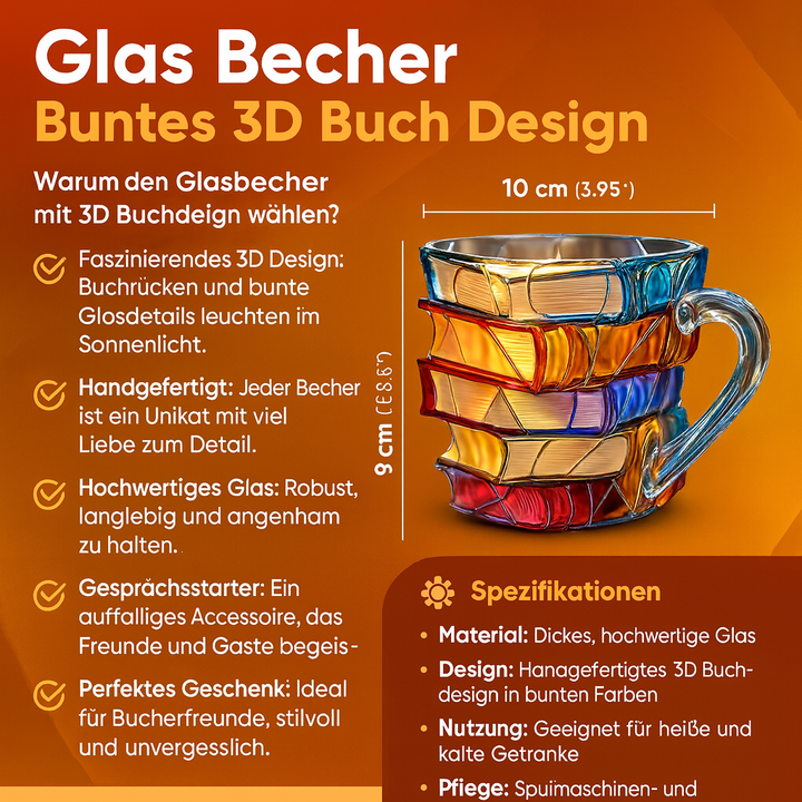 Mok | 3D Boekdesign | Handgemaakt & Kleurrijk | Voor Koffie & Thee | BookLume
