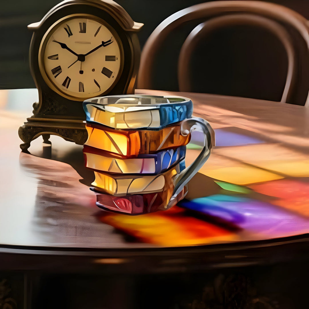 Mok | 3D Boekdesign | Handgemaakt & Kleurrijk | Voor Koffie & Thee | BookLume