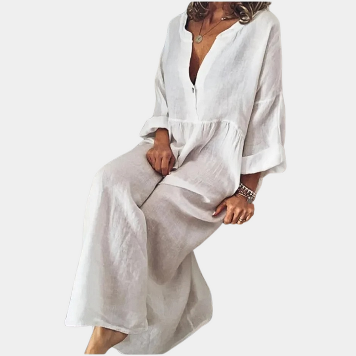Bijou - Casual maar elegante monochrome damesjurk voor een elegante alledaagse look — afbeelding 4