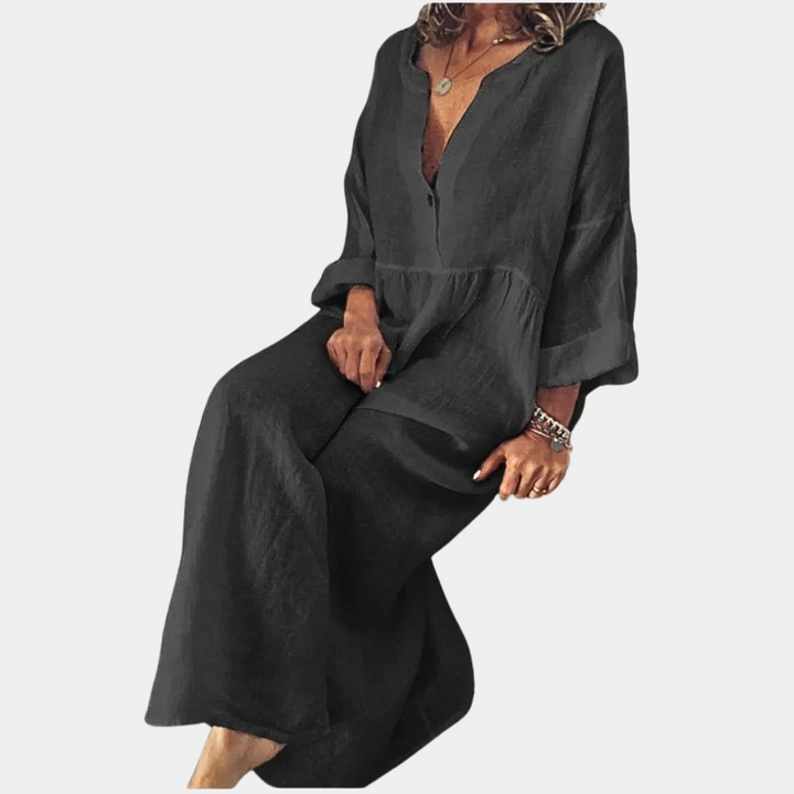 Bijou - Casual maar elegante monochrome damesjurk voor een elegante alledaagse look — afbeelding 1