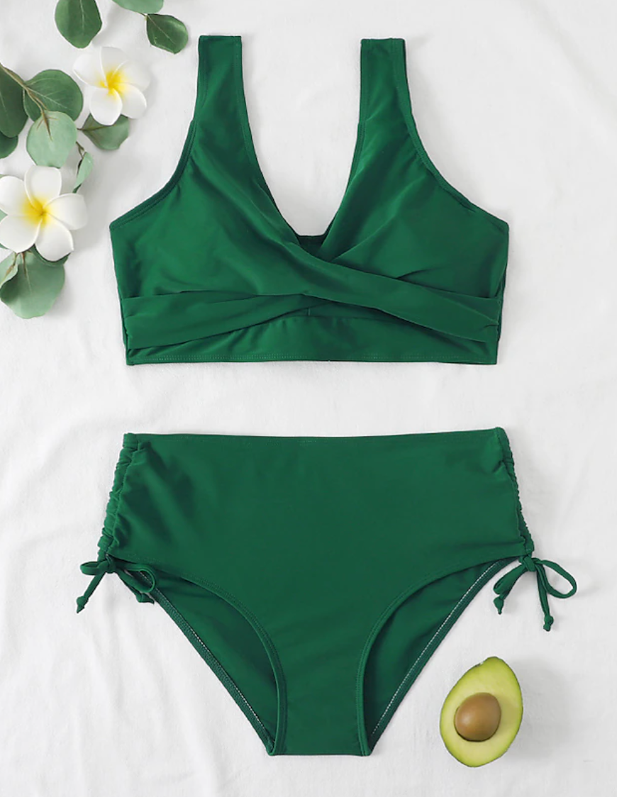 Elegante bikini high waist dames groen model