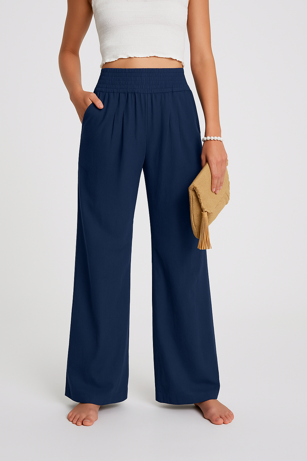 Dianora – Wijde Damesbroek met Hoge Elastische Taille