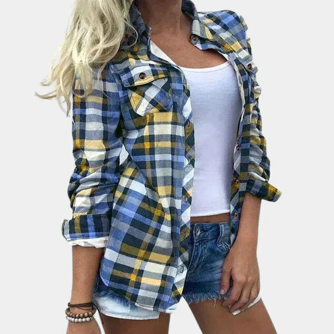 Damesblouse met tijdloos ruitdessin en vrouwelijke touch