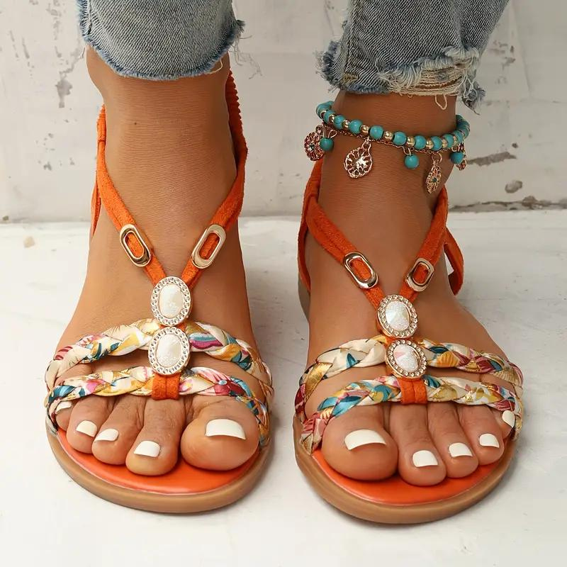 
                  
                    Zolavie – Vlakke Boho Dames Sandalen met Ondersteunende Zool en Zomerse Stijl
                  
                
