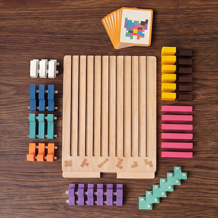Houten tetris-puzzelspel - breinbreker die met je kind meegroeit
