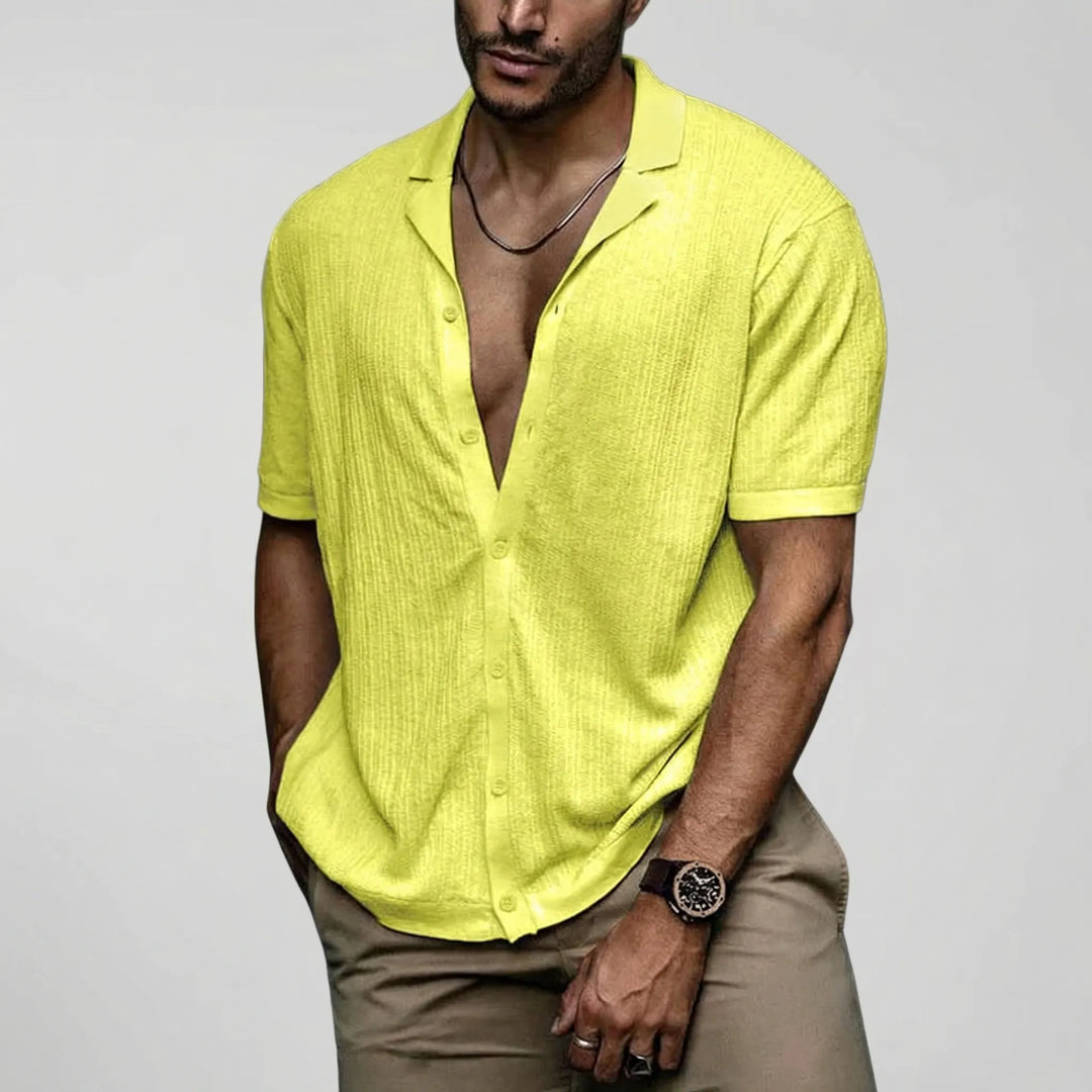 BrixonShort-Sleeve Knitted Casual Shirt