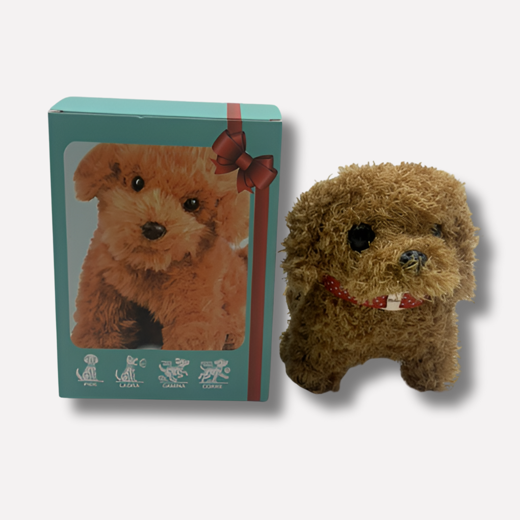 Hyperrealistische pluchen puppy