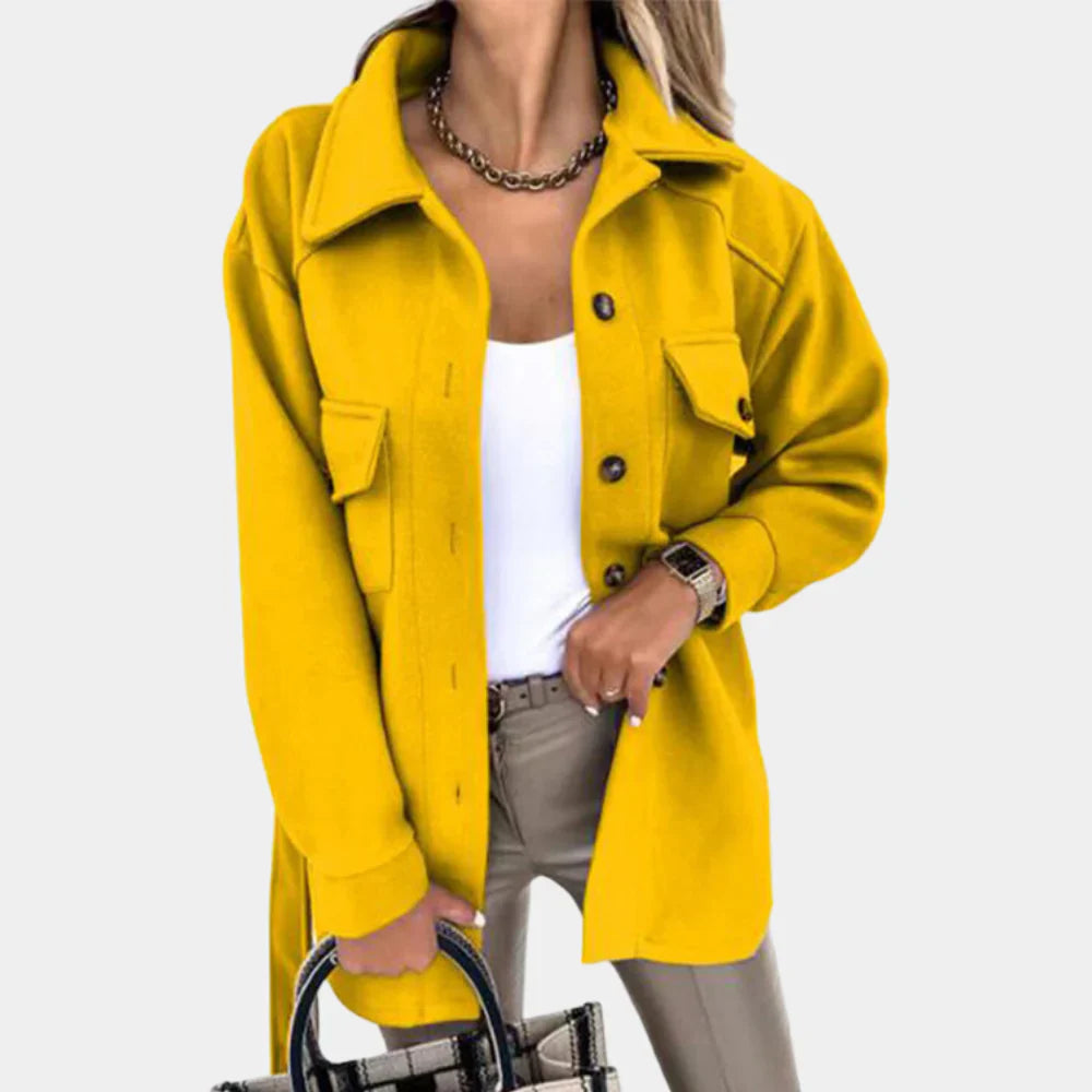 
                  
                    Emilia - Getailleerde Damesjas met Ceintuur voor Herfst en Winter - SkinzLine
                  
                