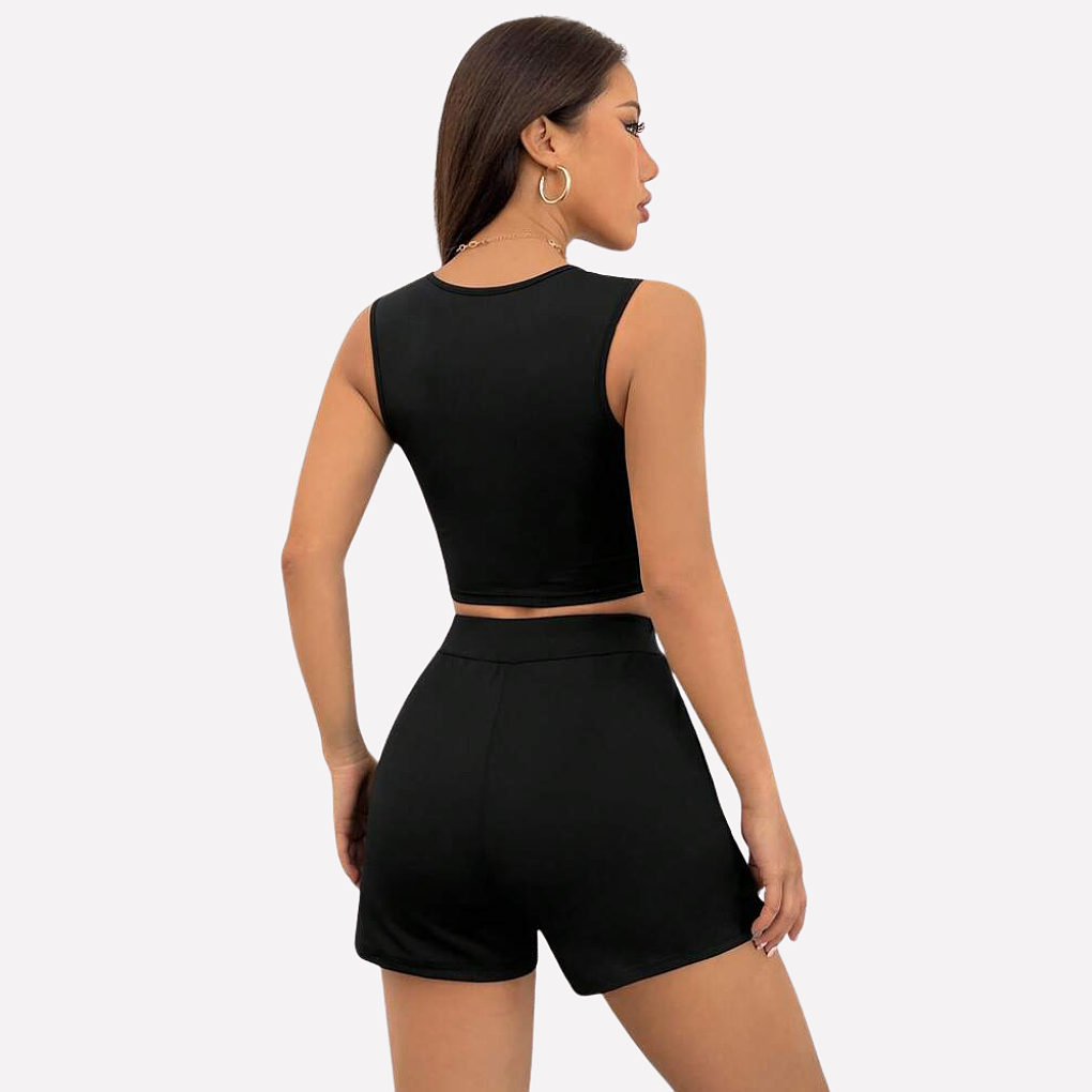 Dames Shirtvest en Split Skort Set