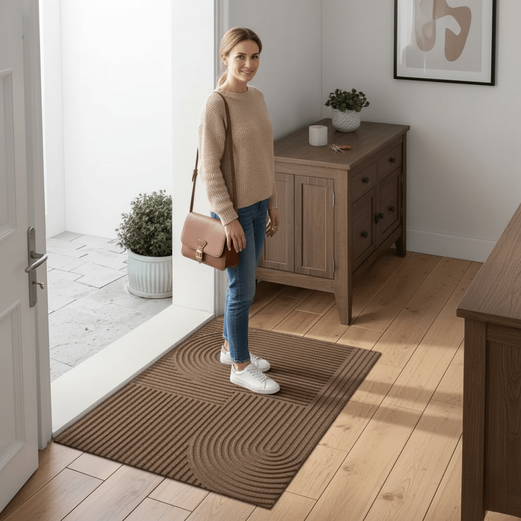 AQUARAY – Absorberende en wasbare mat met vloeiend lijnenpatroon