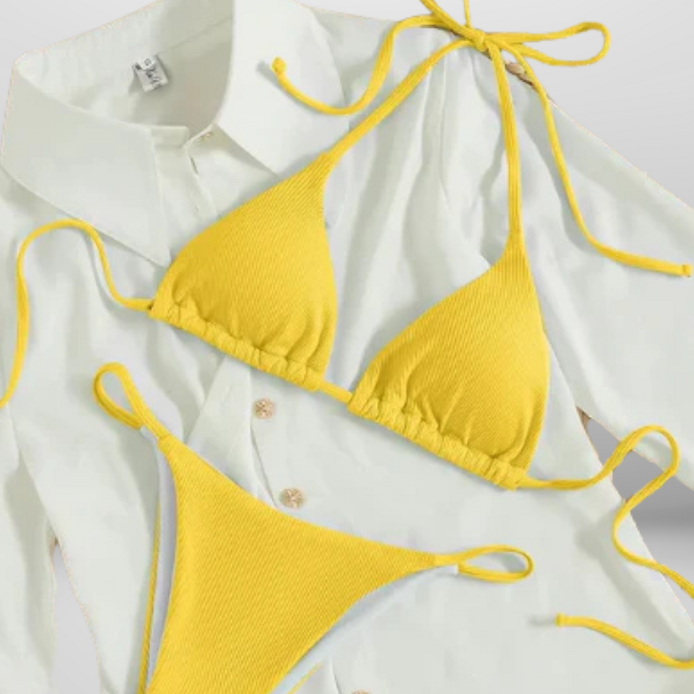 
                  
                    Calyora – Bikini Set met Diepe V-Hals en Hoge Taille
                  
                