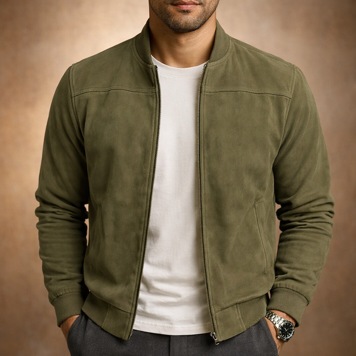 Herenbomberjack in suèdelook – licht smart-casual jack
