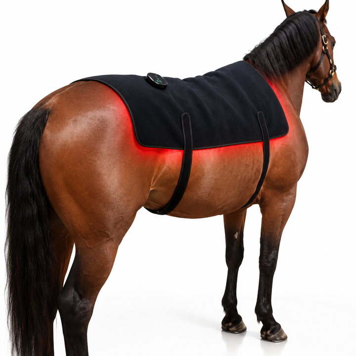 LED-rugwikkel voor paarden met roodlichttherapie