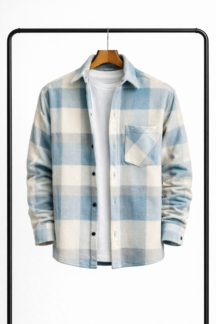 Klassiek geruit overshirt voor heren – warm, comfortabel overhemdjack als tussenlaag