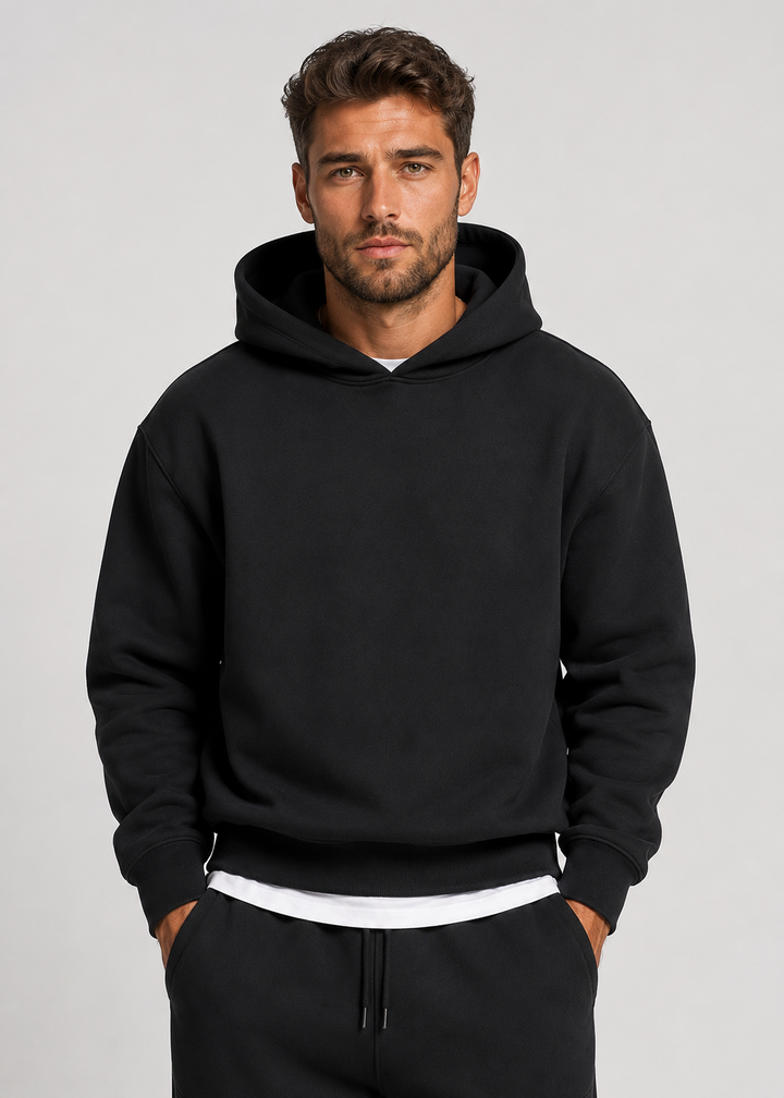 Heren hoodie- & joggerset - zachte katoenmix, losse pasvorm