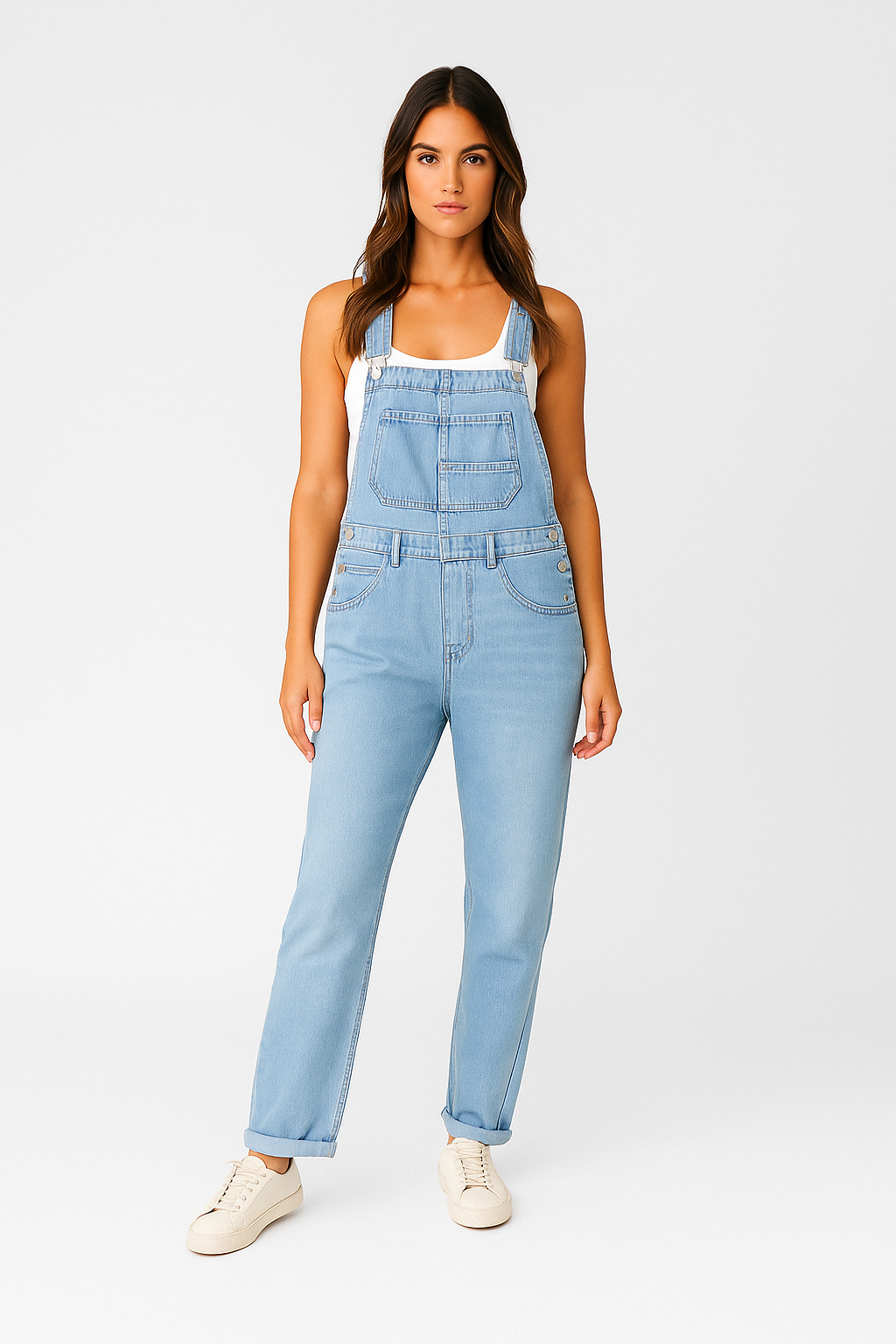 Donalyn – Trendy Denim Tuinbroek met Verstelbare Schouderbanden
