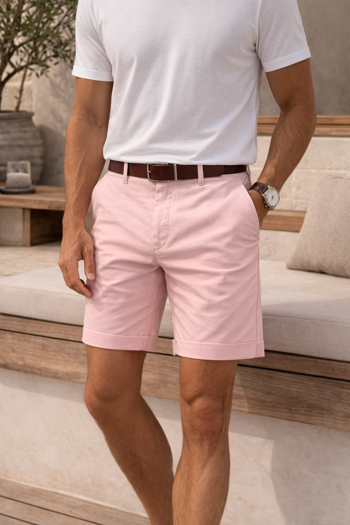 Getailleerde heren zomershort – smart-casual twill-design