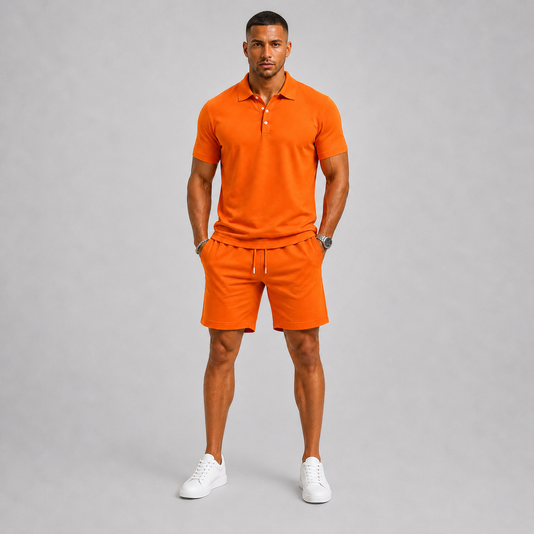 Lunelle | Heren Zomerse Sportset Polo & Shorts Lichtgewicht Comfort
