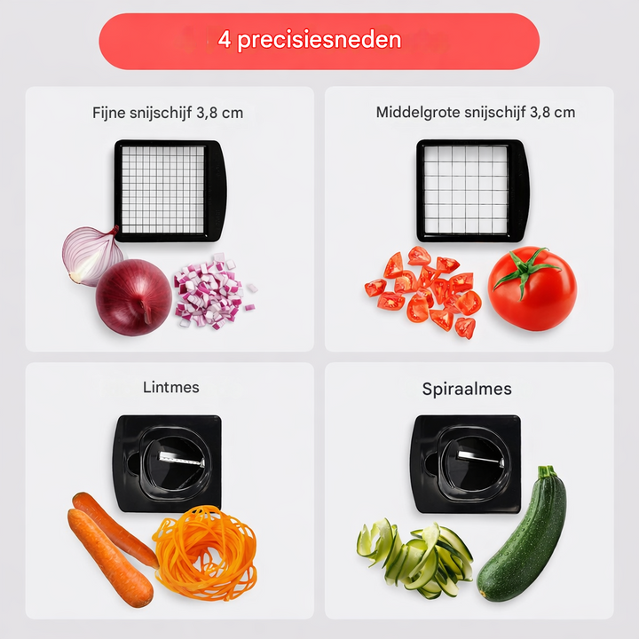 4-in-1 Groentensnijder en Spiralizer
