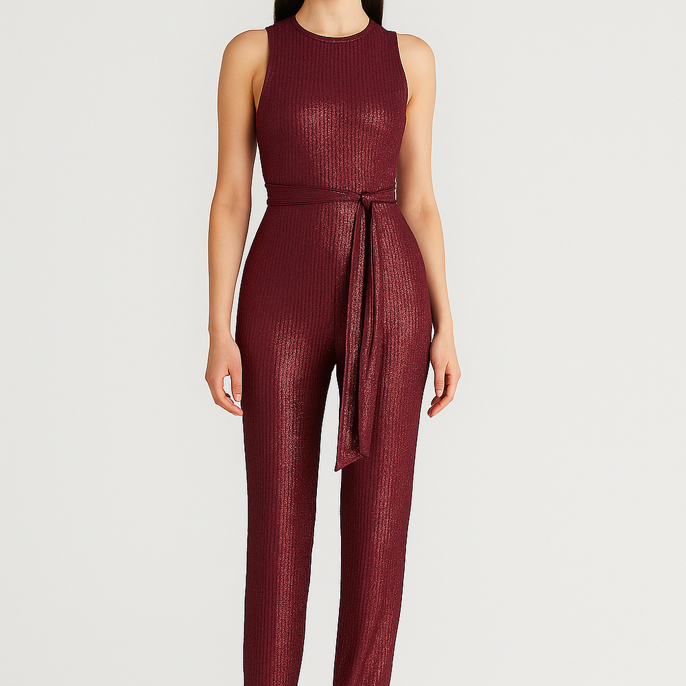 Glamarise – Elegante Glitter Jumpsuit voor Dames met Feestelijke Uitstraling