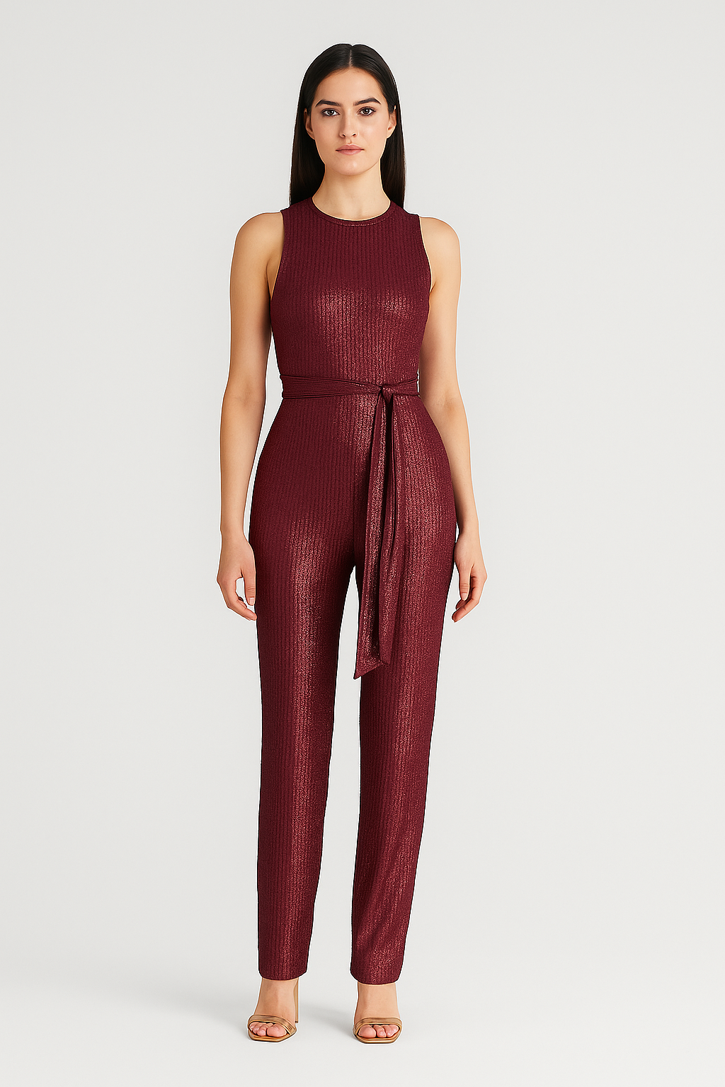 Glamarise – Elegante Glitter Jumpsuit voor Dames met Feestelijke Uitstraling