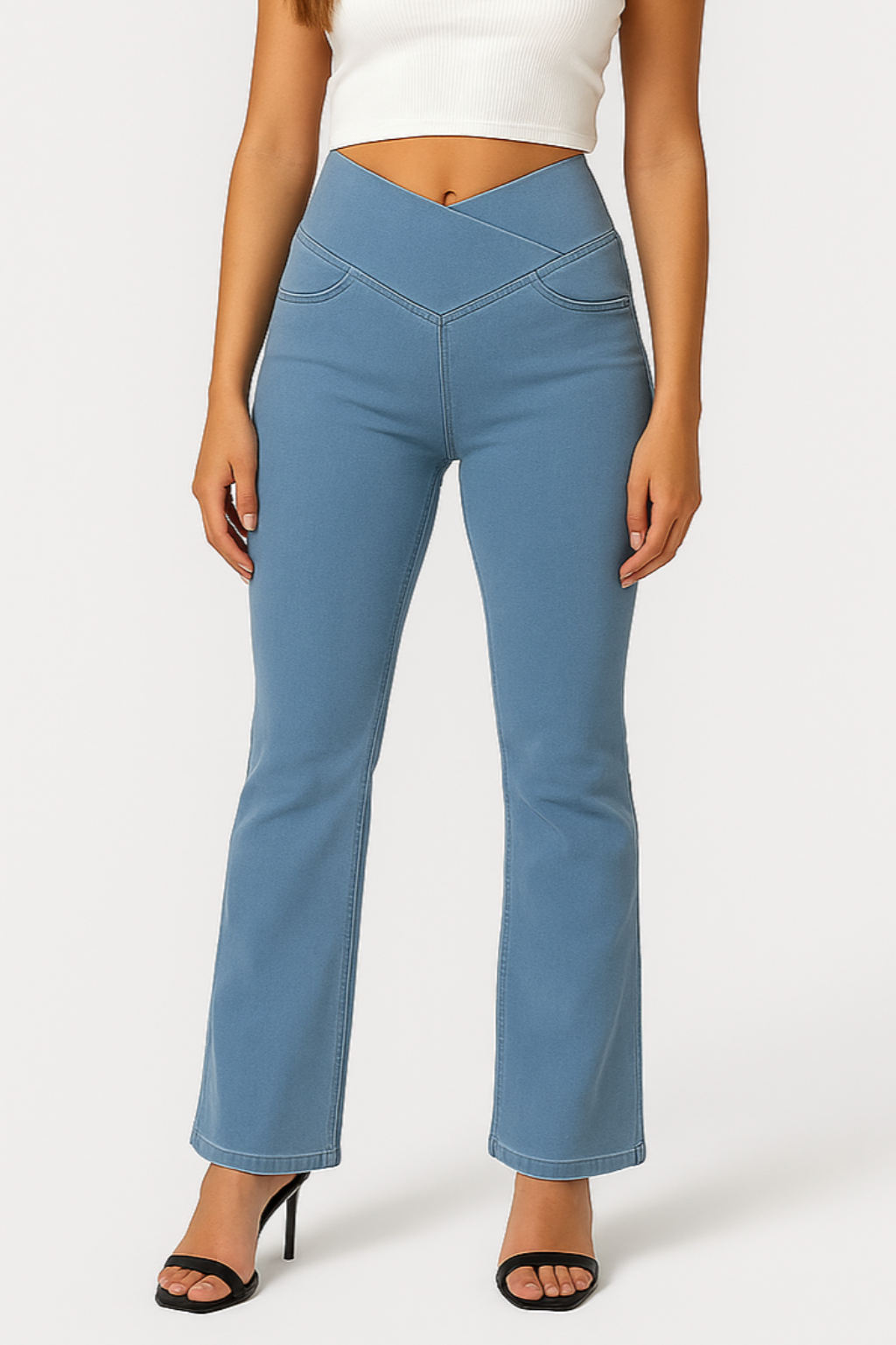 Lorvexa – Flared Stretchbroek met Leggingcomfort en Jeanslook