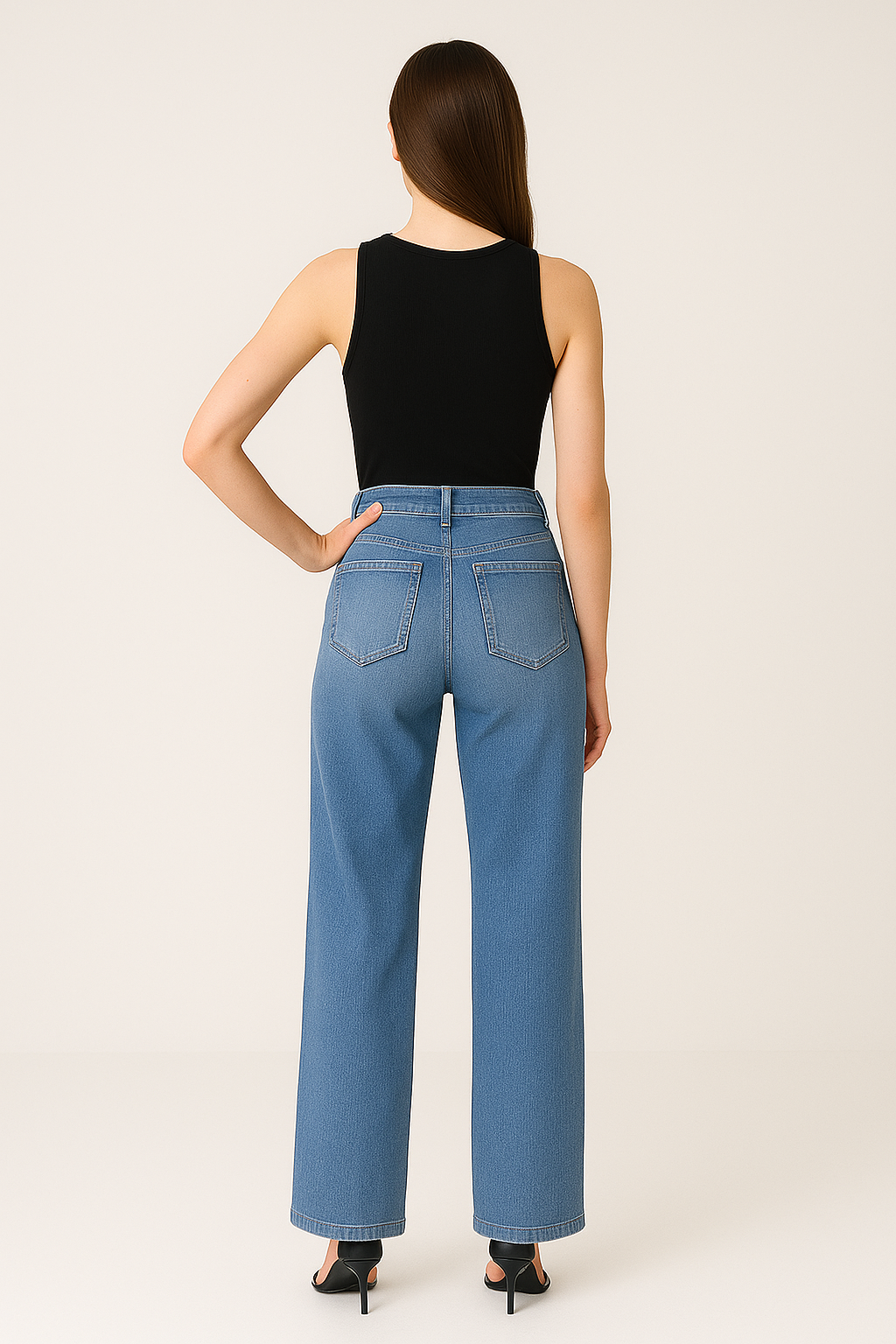 Jeandora – Hoge Taille Wijde Jeans - SkinzLine