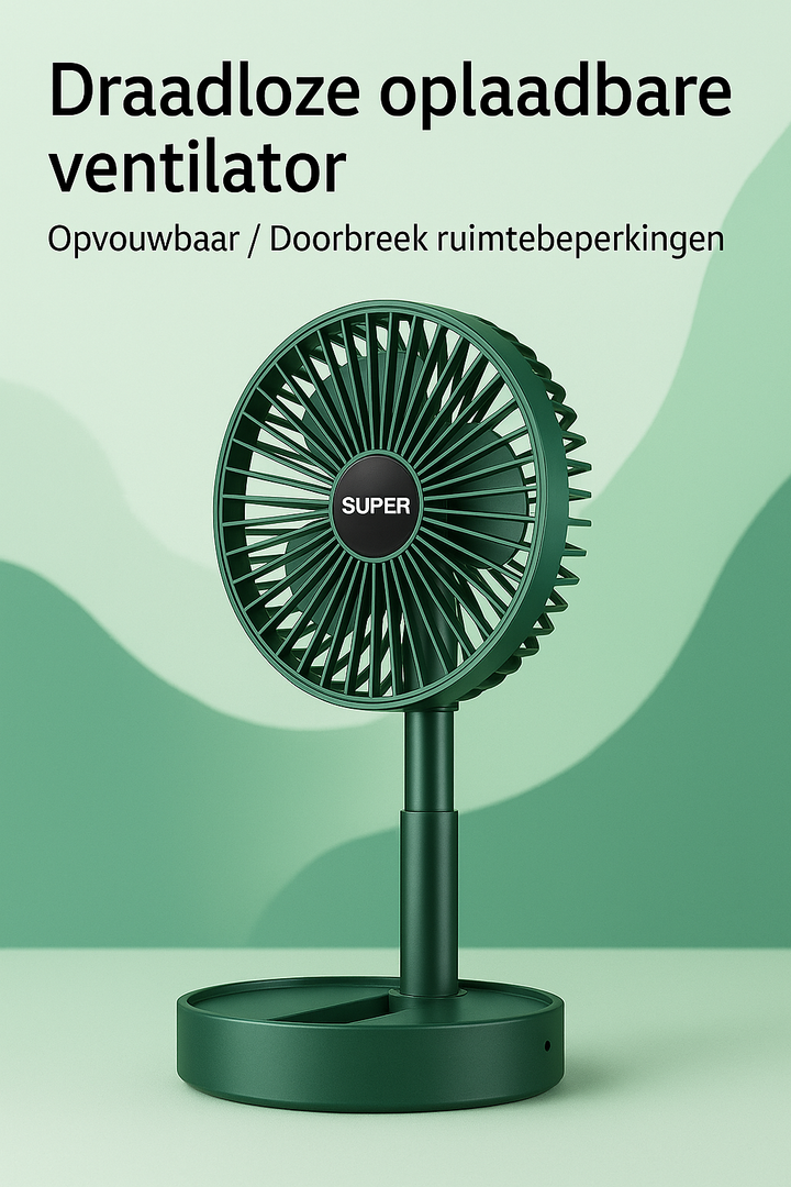 Oplaadbare ventilator - kantelbaar en krachtig