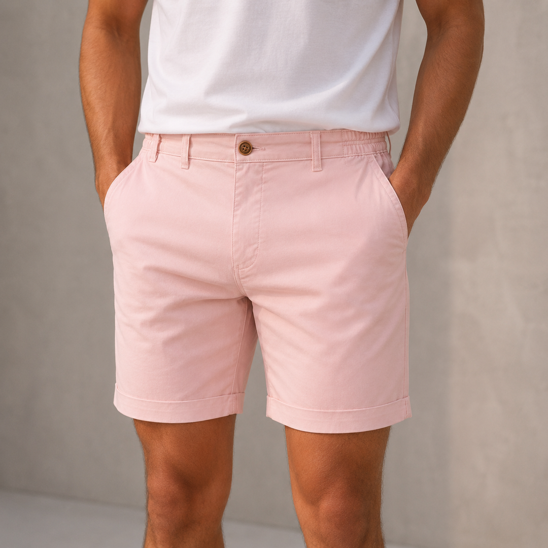 Getailleerde zomershort voor heren – lichte polyester twill, casual pasvorm