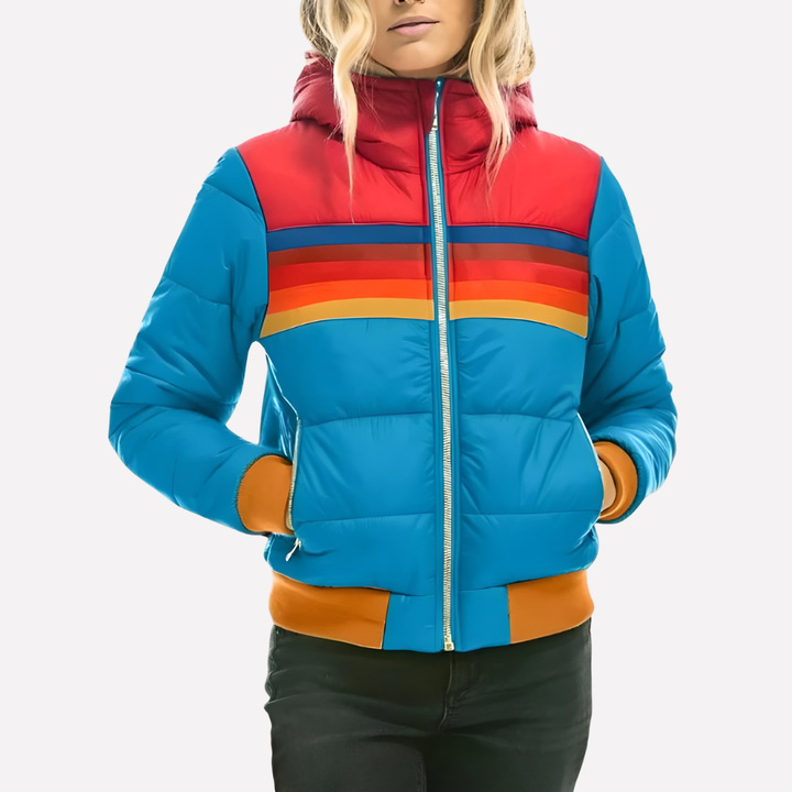 Dames Gequilt Jacket met Capuchon en Rits