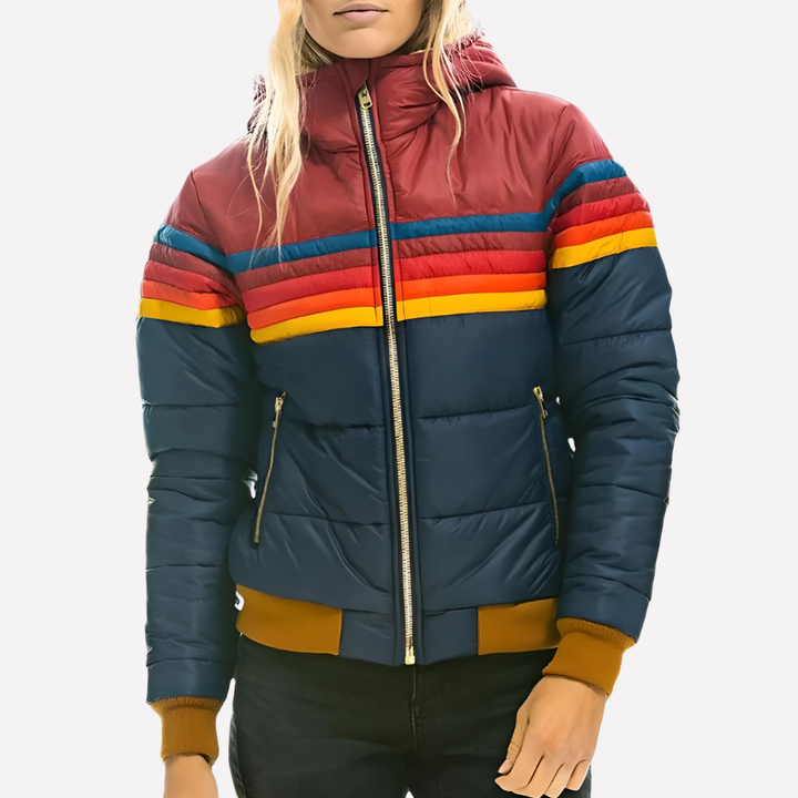 Dames Gequilt Jacket met Capuchon en Rits