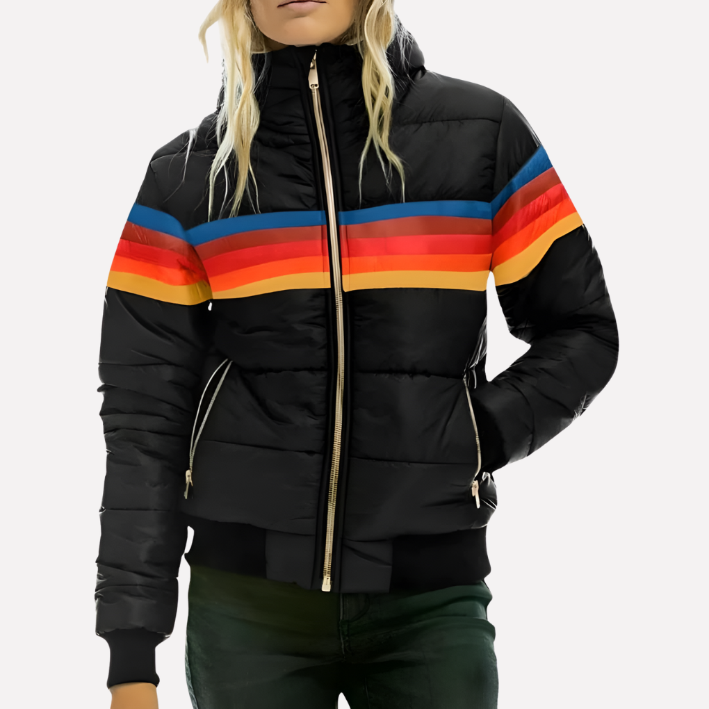 Dames Gequilt Jacket met Capuchon en Rits