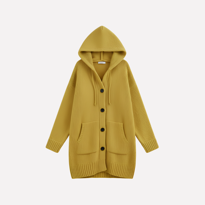 Dames Hoodie Cardigan met Lange Snit